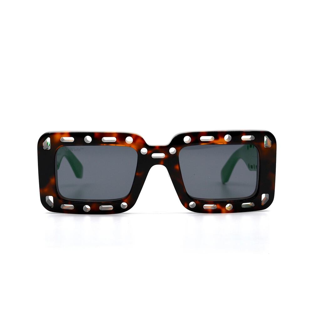 OFF-WHITE 0ER1025 HAVANA GREEN GREY WOMEN'S AUTHENTIC SUNGLASSES - Picture 4 of 12